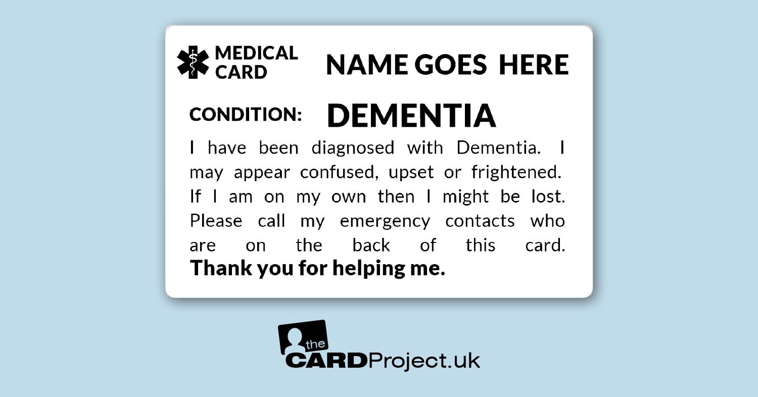 Dementia Mono Medical ID Card  (FRONT)